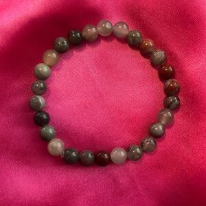 Grey multicolored marble mini beaded bracelet 🤍
